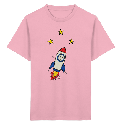 Fröhliches Raketen T-Shirt für Abenteurer - Kinder Bio T-Shirt