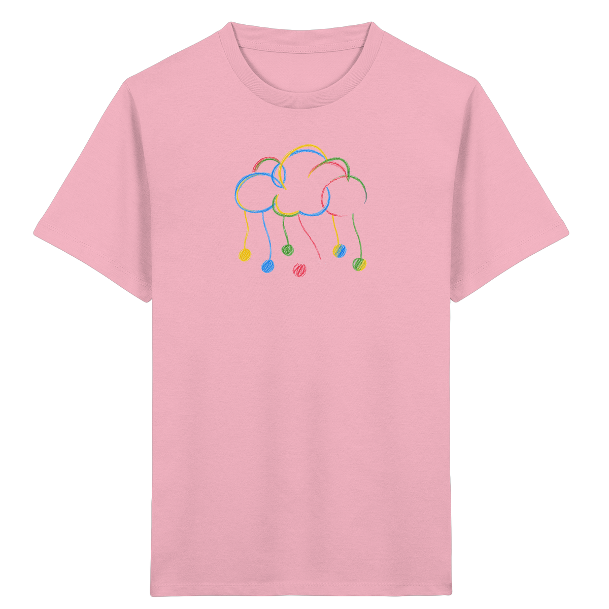 Bunte Farbpunkt Wolke - Kinder Bio T-Shirt