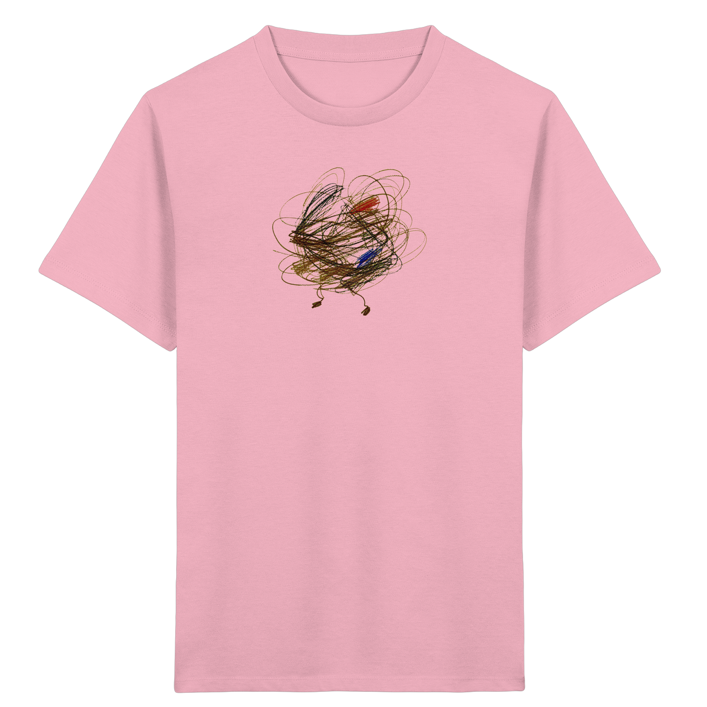 Cotton-Pink Kinder Bio T-Shirt mit abstraktem Vogel-Motiv