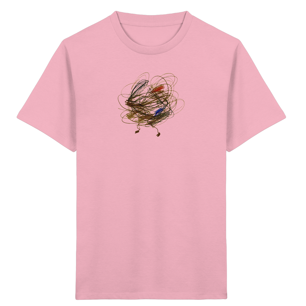 Cotton-Pink Kinder Bio T-Shirt mit abstraktem Vogel-Motiv