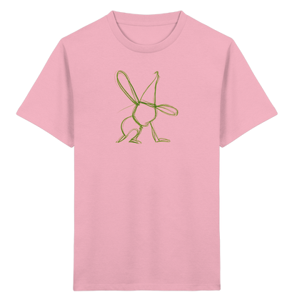 Moosgrüner Wackelhase mit Schultüte - Kinder Bio T-Shirt