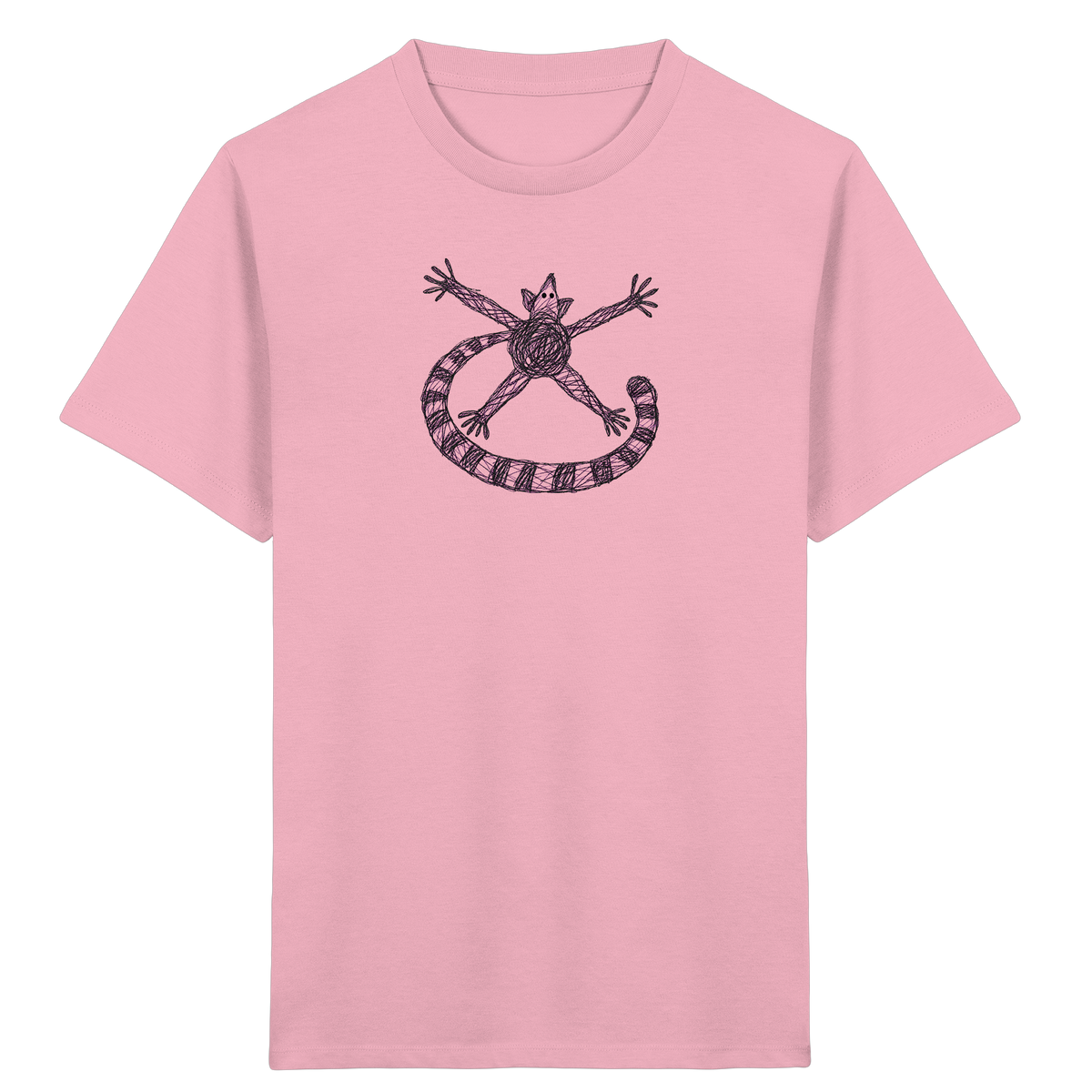 Lemur von oben gezeichnet - Kinder Bio T-Shirt
