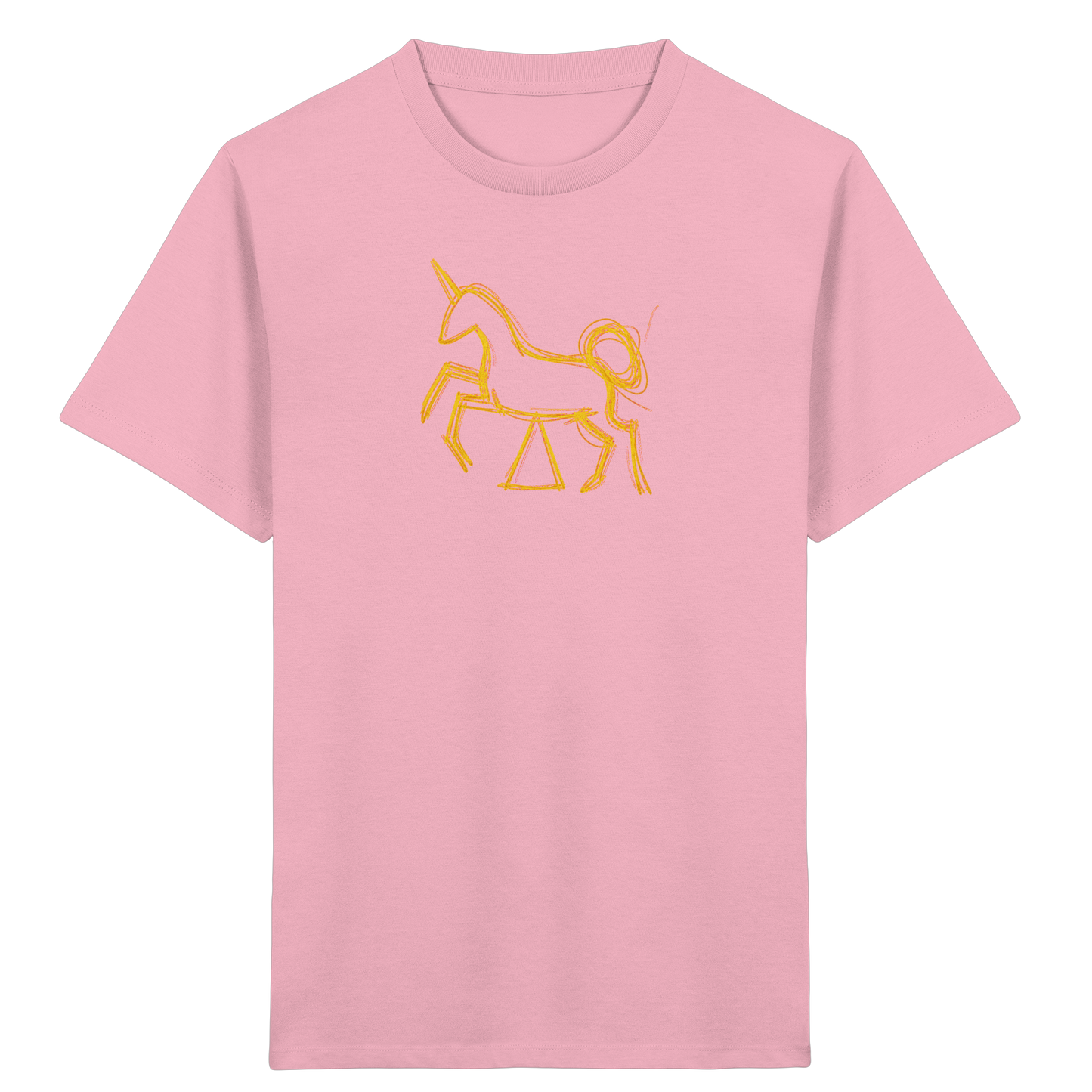 Currygelbes Einhorn zur Einschulung - Kinder Bio T-Shirt