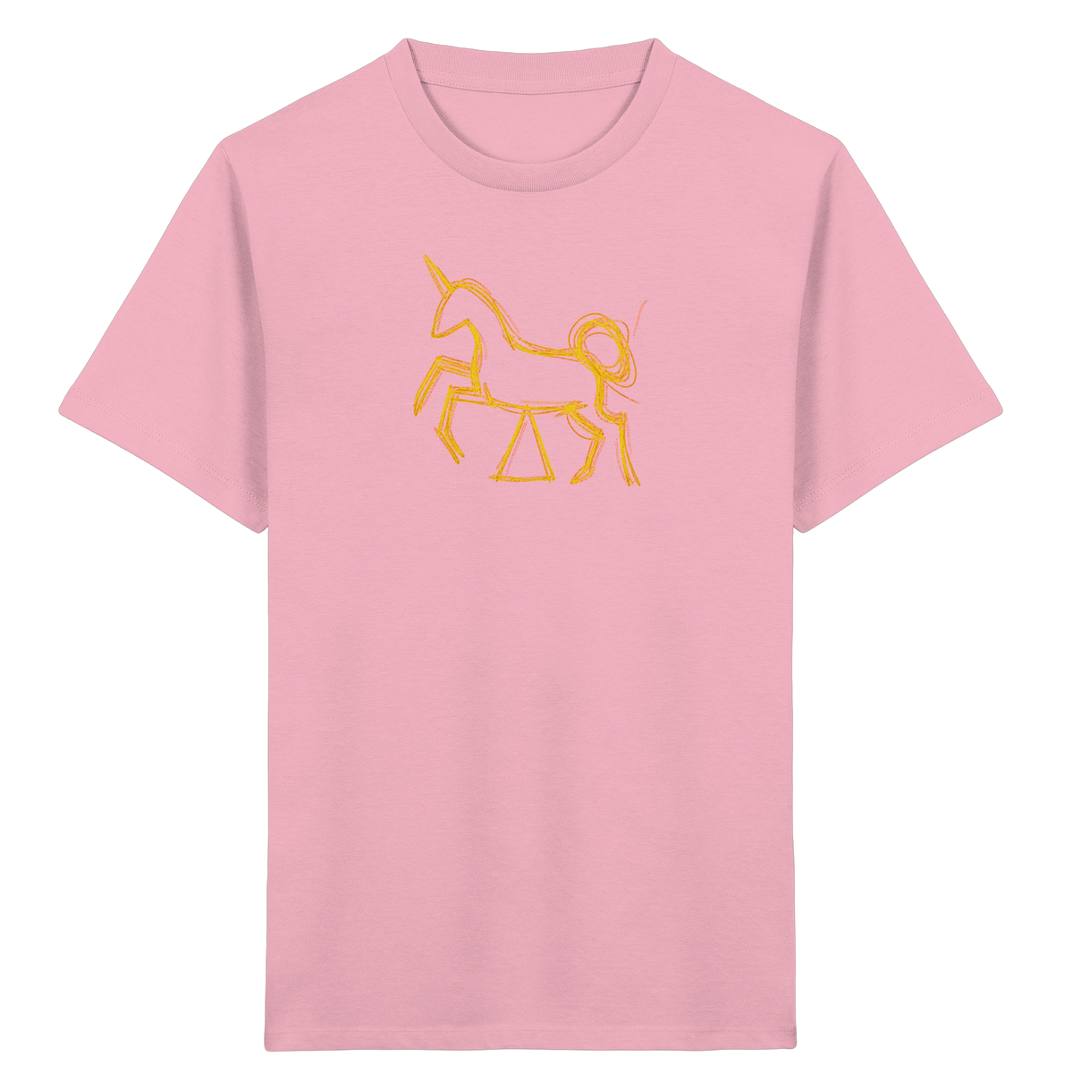 Currygelbes Einhorn zur Einschulung - Kinder Bio T-Shirt