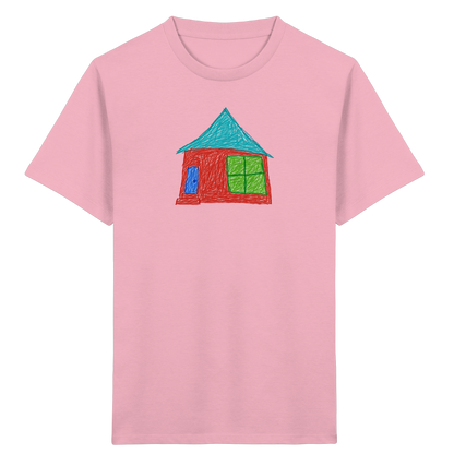 Rotes Haus mit Türkisdach - Kinder Bio T-Shirt