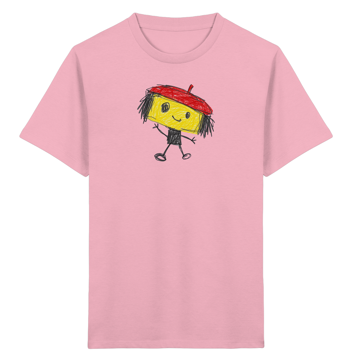 Kritzelkopf mit roter Mütze - Kinder Bio T-Shirt