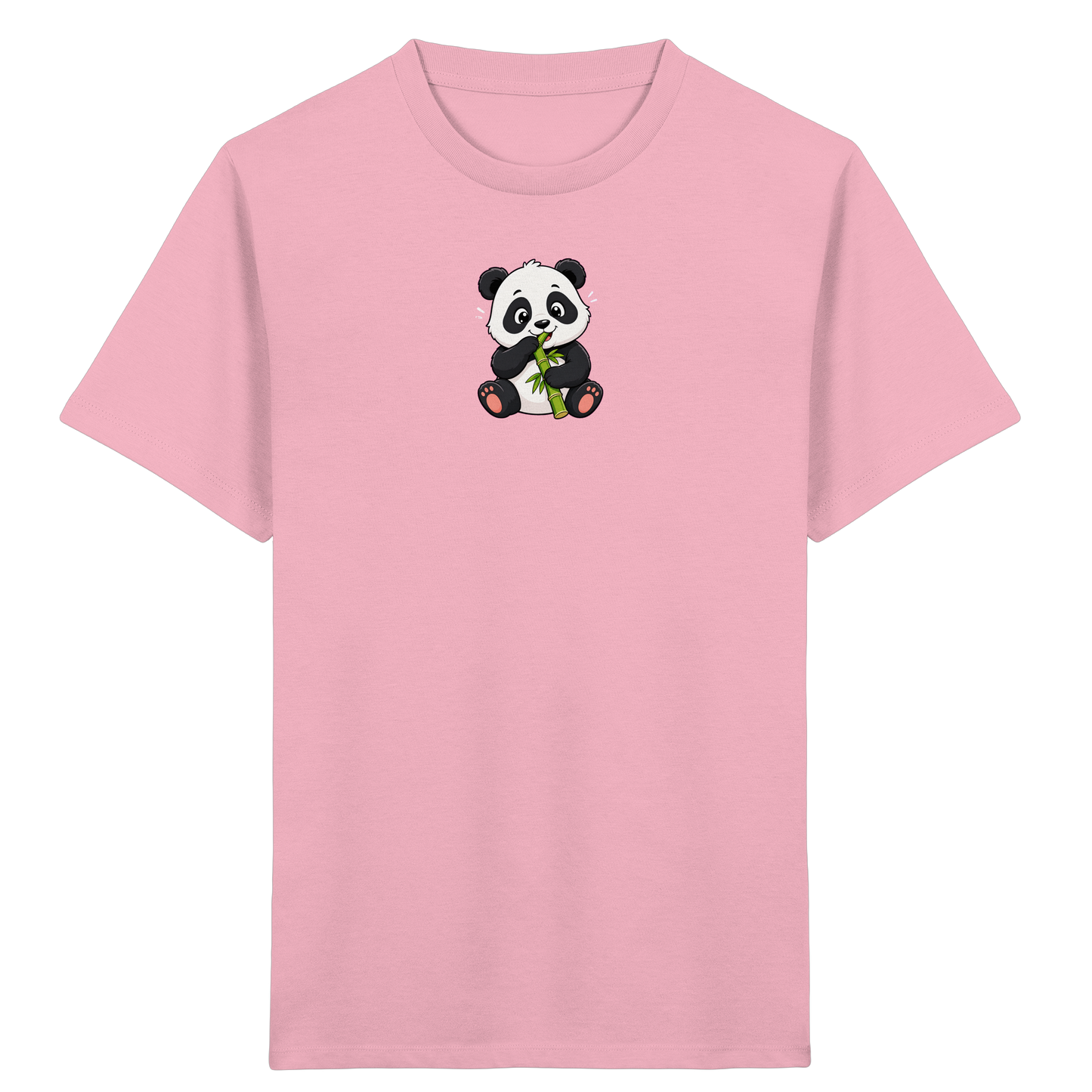 Niedlicher Panda isst Bambus T-Shirt - Kinder Bio T-Shirt