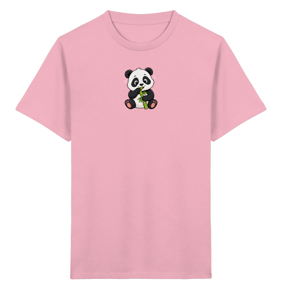 Niedlicher Panda isst Bambus T-Shirt - Kinder Bio T-Shirt