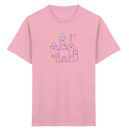 Fröhliches T-Shirt mit Märchenburg Motiv - Kinder Bio T-Shirt