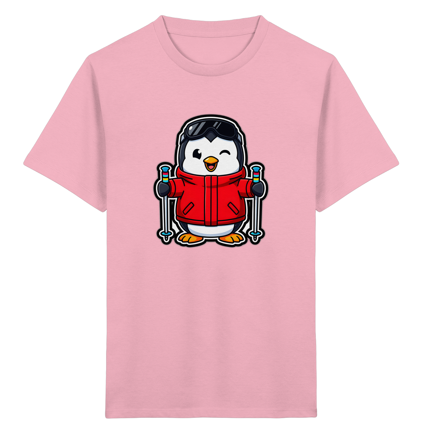 Fröhlicher Pinguin Ski Abenteuer Shirt - Kinder Bio T-Shirt