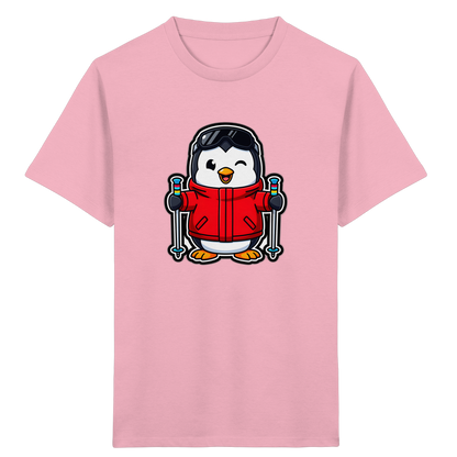 Fröhlicher Pinguin Ski Abenteuer Shirt - Kinder Bio T-Shirt