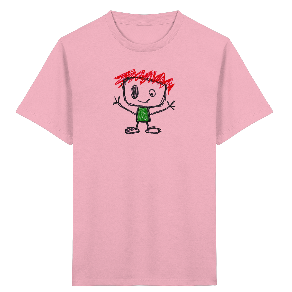 Kritzelkopf mit rotem Strubbelkamm - Kinder Bio T-Shirt