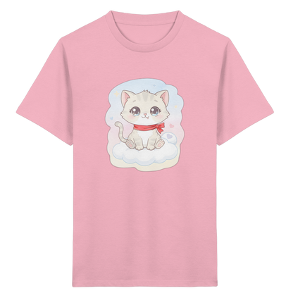 Kinder-T-Shirt mit Katze auf einer Wolke