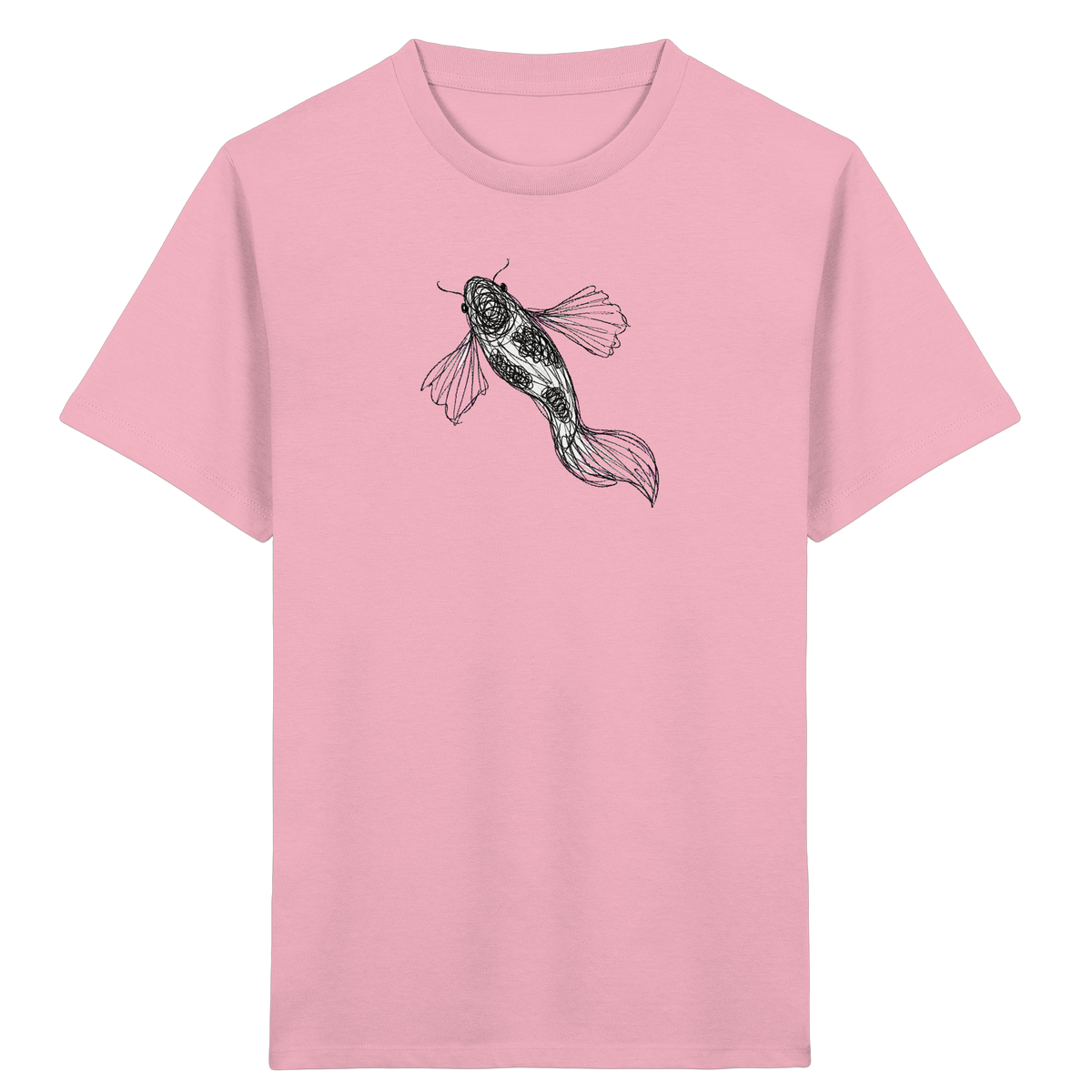 Koi von oben gezeichnet - Kinder Bio T-Shirt