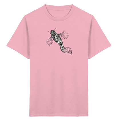 Koi von oben gezeichnet - Kinder Bio T-Shirt