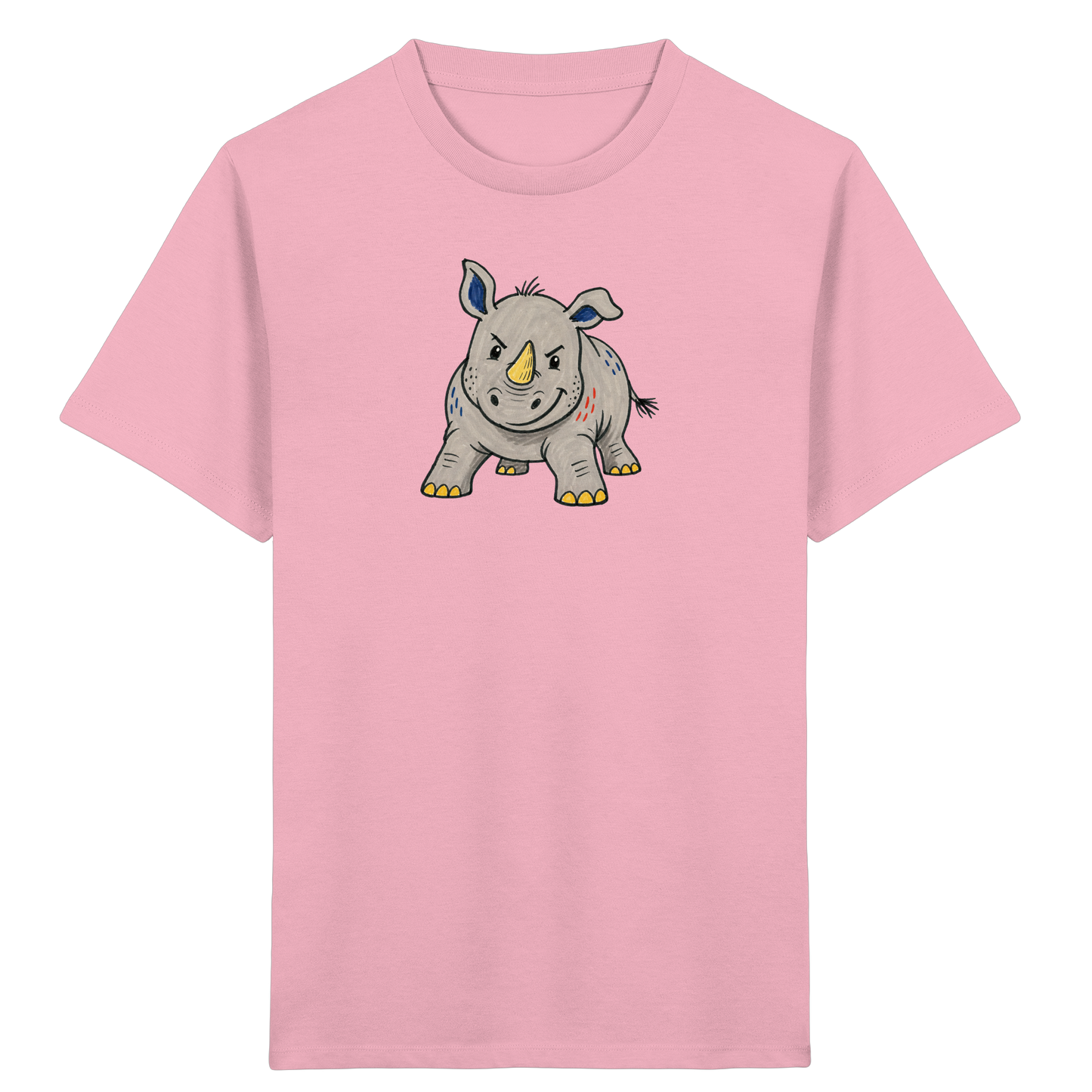 Cooles Nashorn T-Shirt fuer Wildfaenge - Kinder Bio T-Shirt