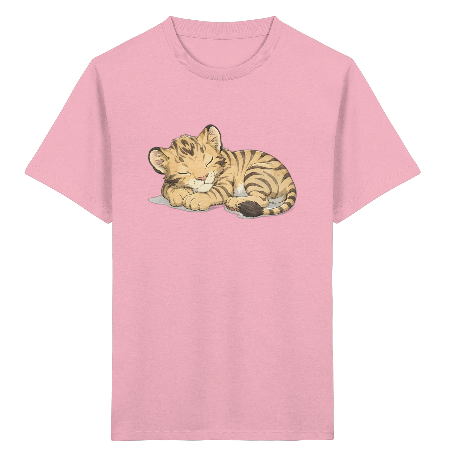 Schlafendes Tigerjunges: Kuscheliges Aquarell T-Shirt - Kinder Bio T-Shirt