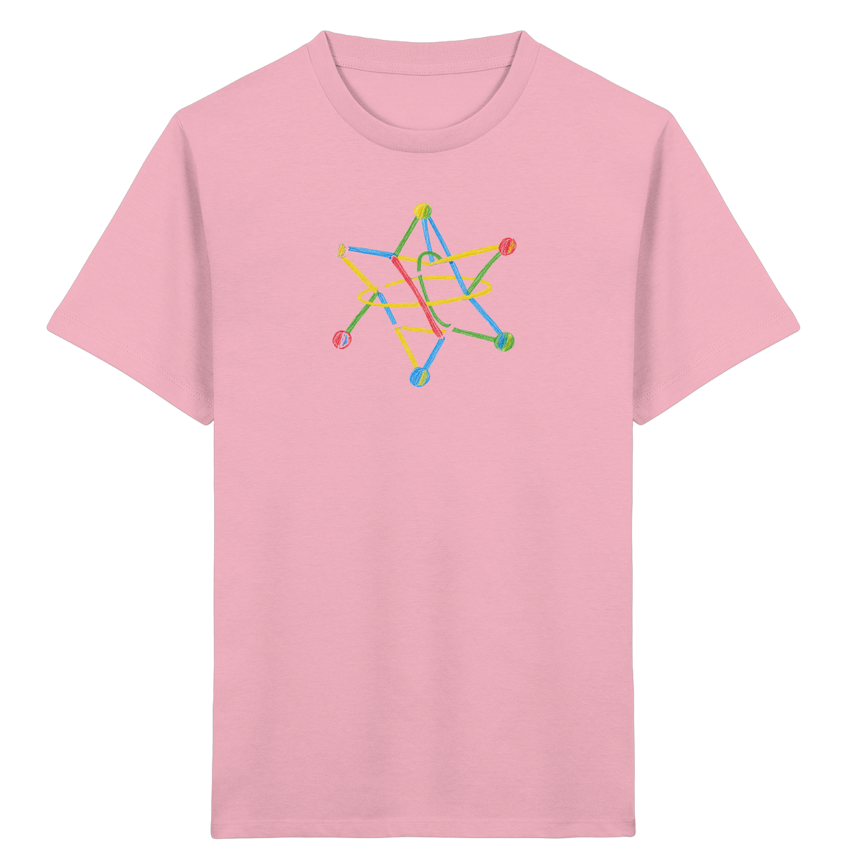 Buntes Sternobjekt Kinderzeichnung - Kinder Bio T-Shirt