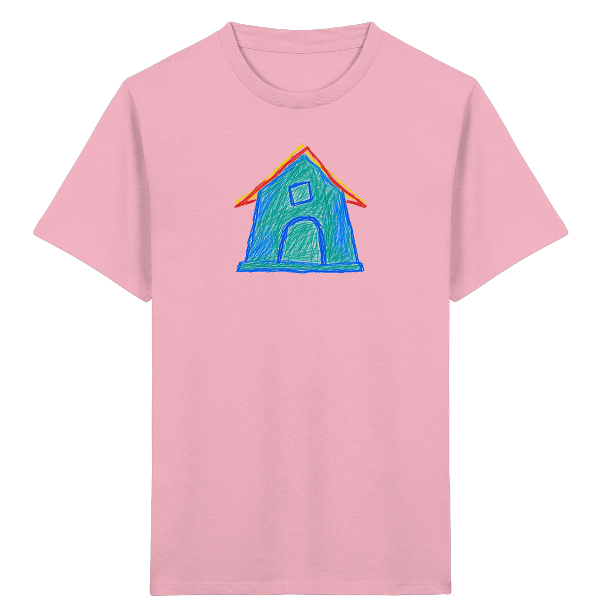 Zweifarbiger Dachbogen Haus - Kinder Bio T-Shirt