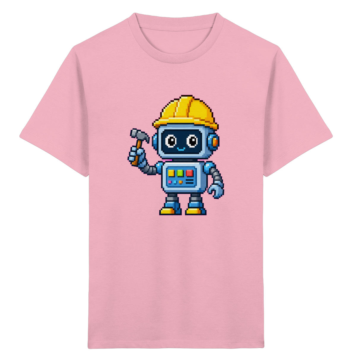 Pixel-Roboter mit Hammer: Retro Kinder-T-Shirt - Kinder T-Shirt