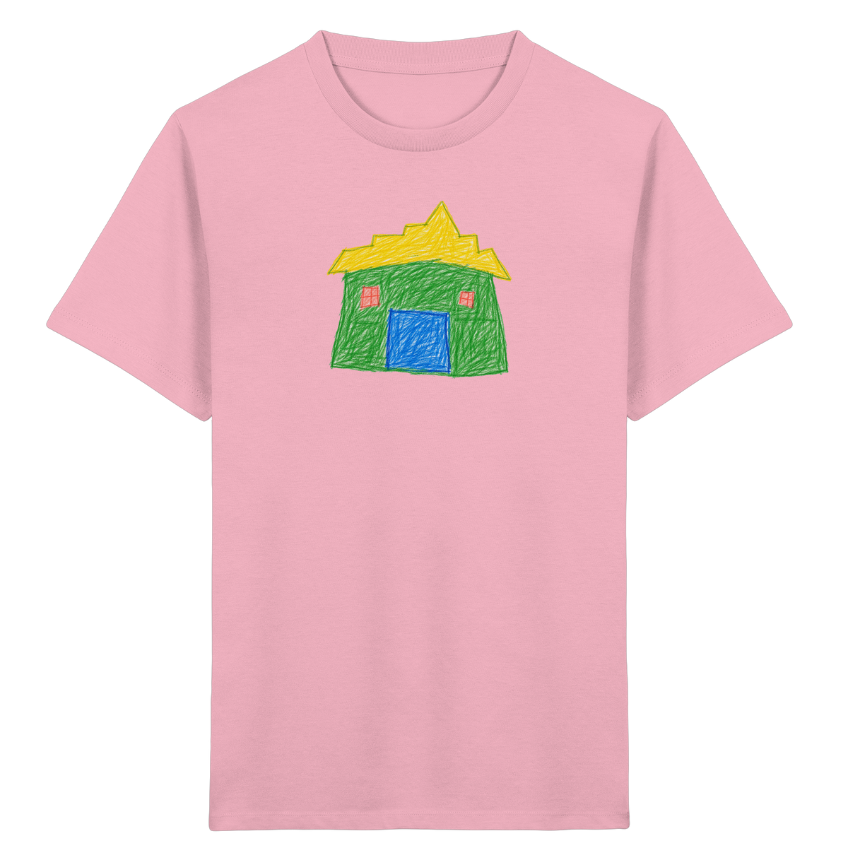 Grünes Haus mit Stufendach - Kinder Bio T-Shirt
