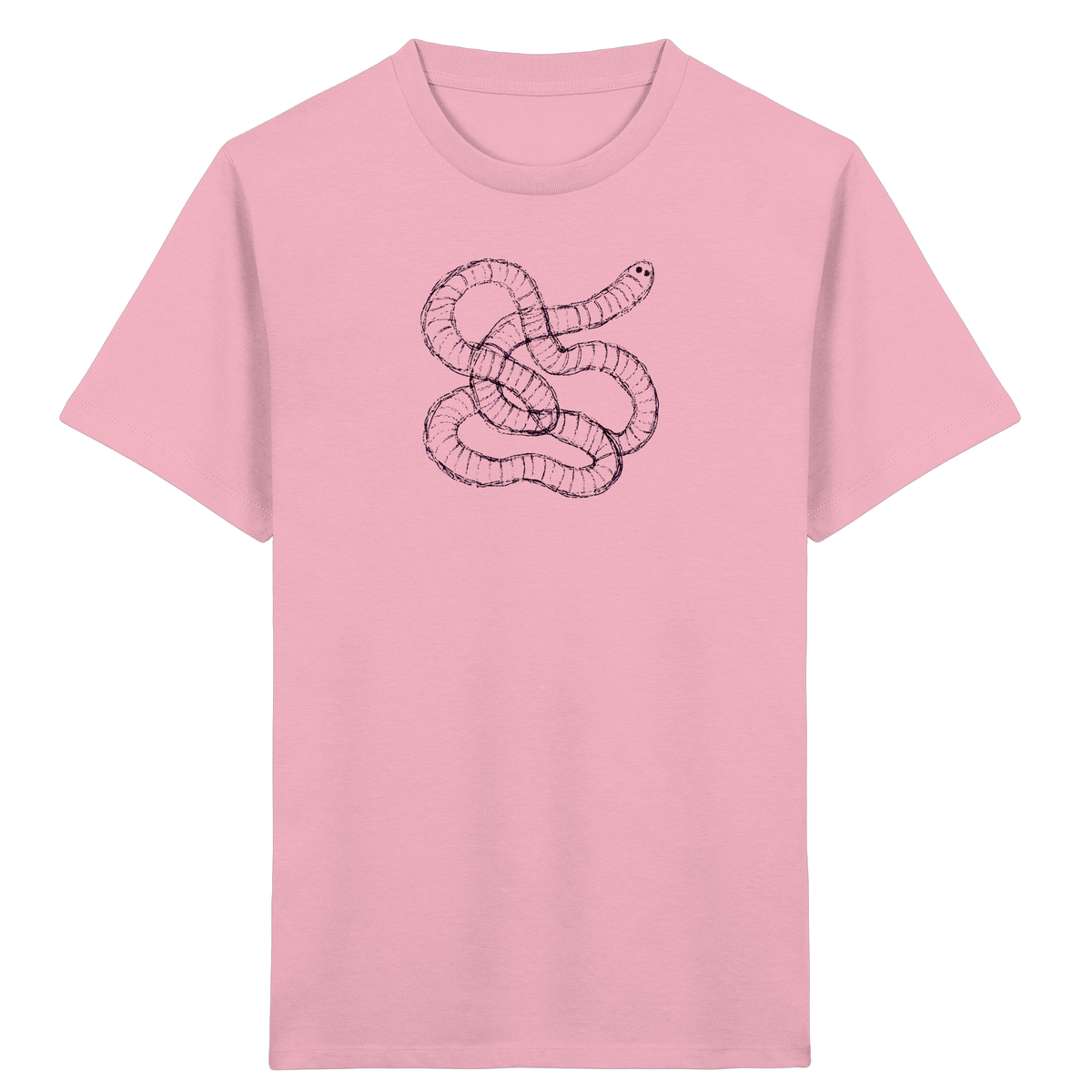 Regenwurm von oben gezeichnet - Kinder Bio T-Shirt