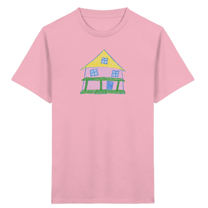 Lila Haus mit Veranda - Kinder Bio T-Shirt