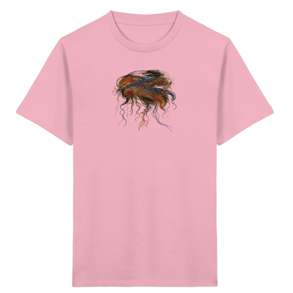 Cotton-Pink Kinder Bio T-Shirt mit abstraktem Quallen-Motiv