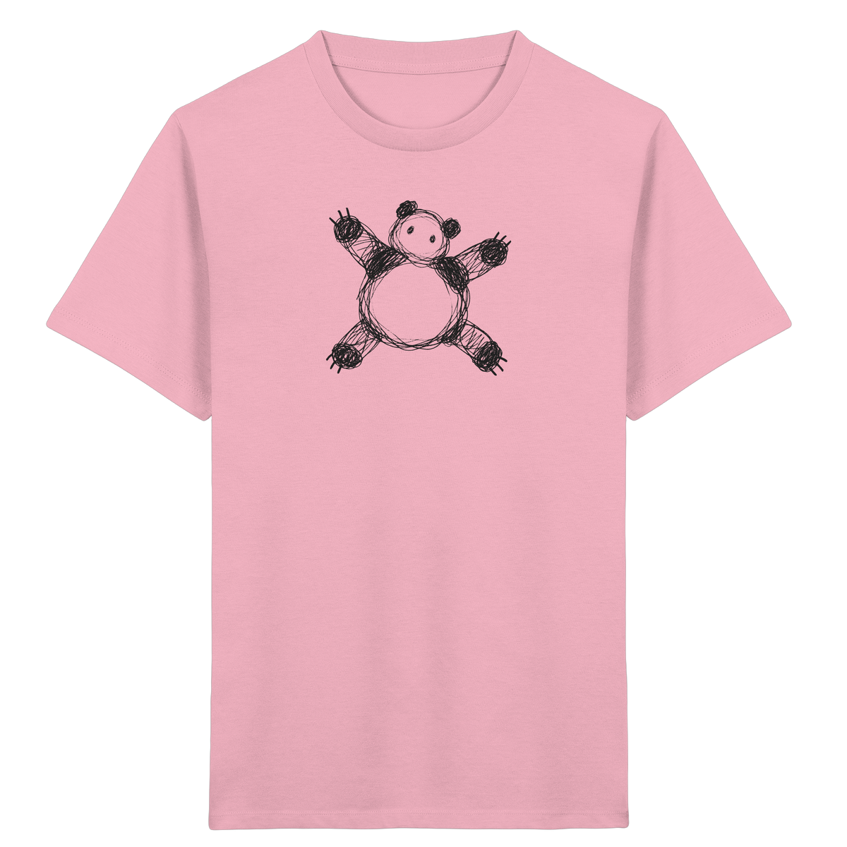 Panda von oben gezeichnet - Kinder Bio T-Shirt