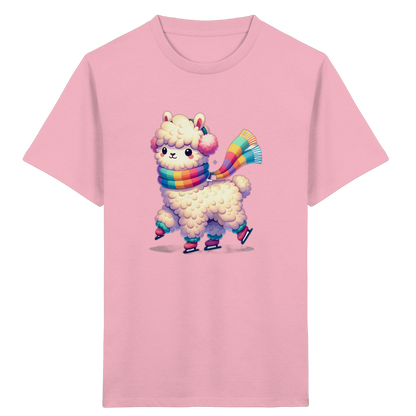 Alpaka auf Schlittschuhen – Kinder Bio-T-Shirt