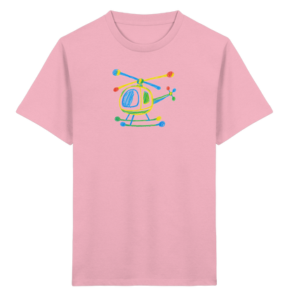 Bunter Farbpunkt Hubschrauber - Kinder Bio T-Shirt