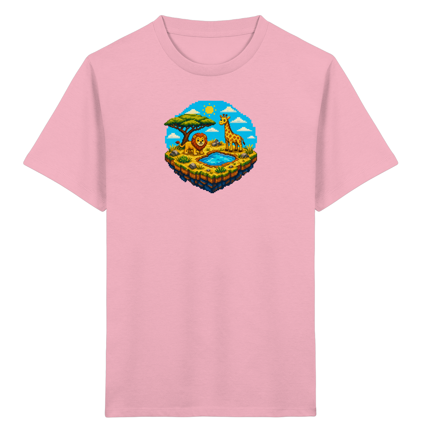 Verspieltes Pixel Safari T-Shirt Kinder - Kinder Bio T-Shirt