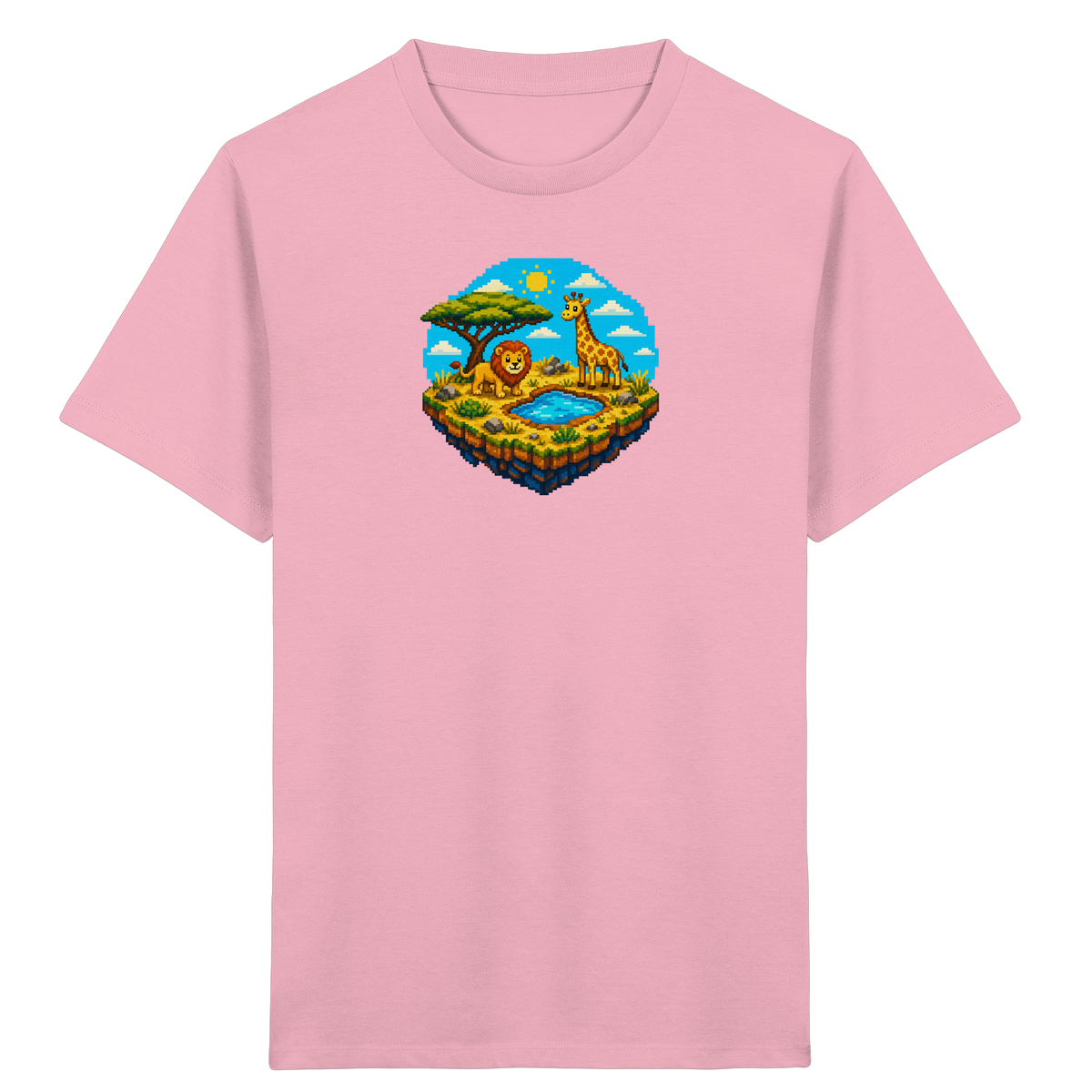 Verspieltes Pixel Safari T-Shirt Kinder - Kinder Bio T-Shirt