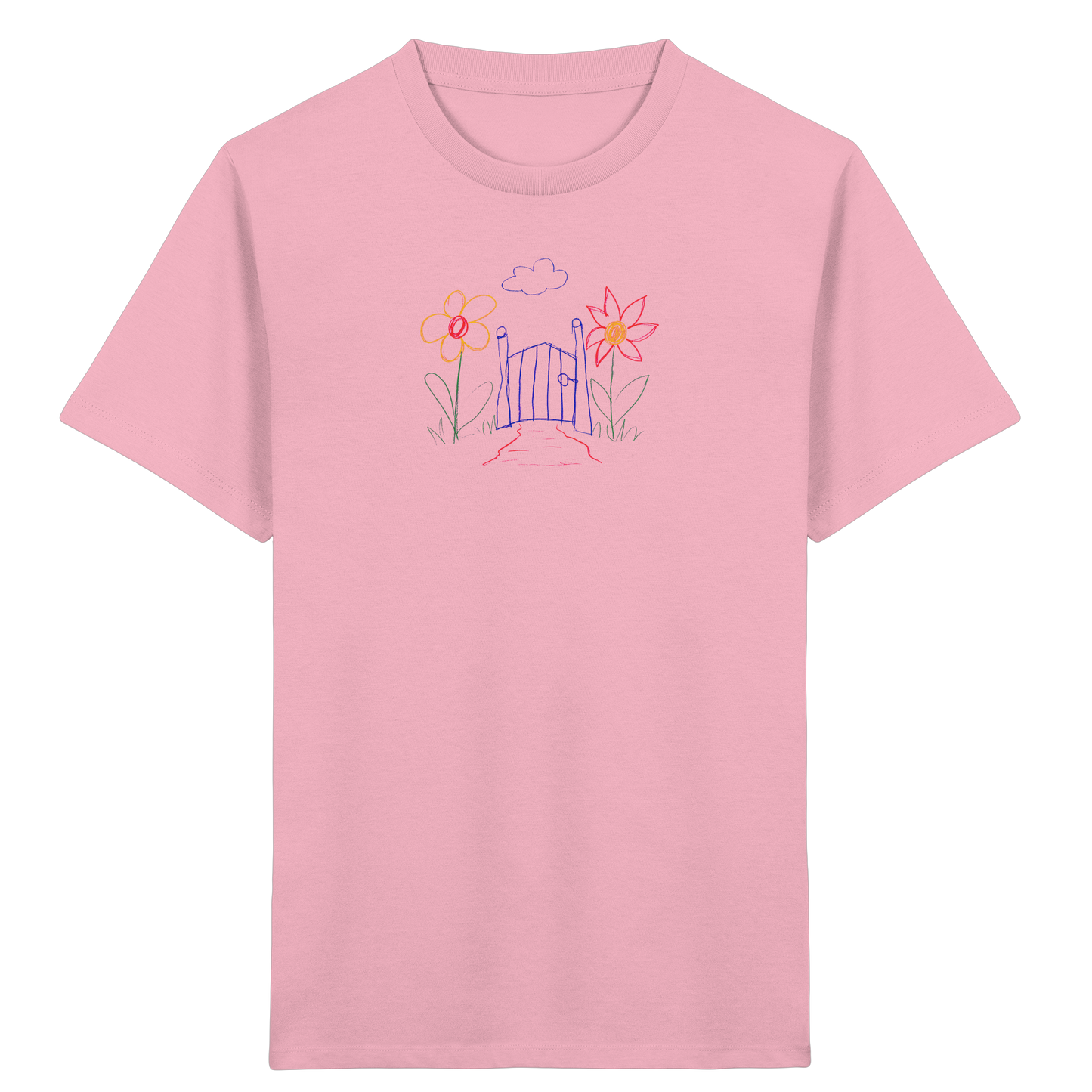 Verspieltes Kinder T-Shirt Garten Motiv - Kinder Bio T-Shirt