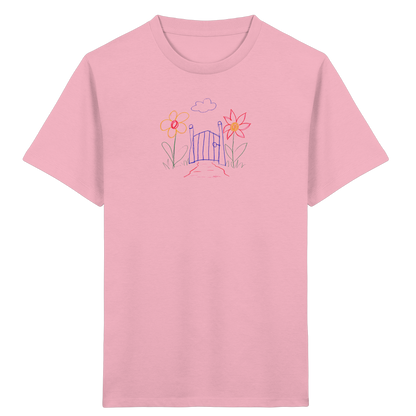 Verspieltes Kinder T-Shirt Garten Motiv - Kinder Bio T-Shirt