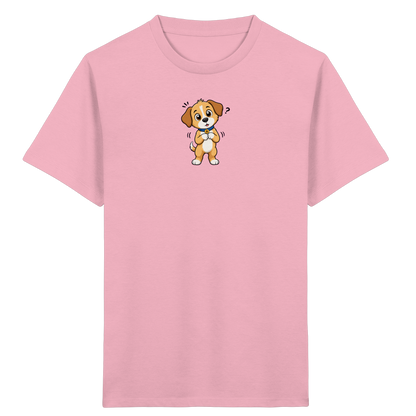 Niedlicher Welpe: Überrascht auf T-Shirt - Kinder Bio T-Shirt