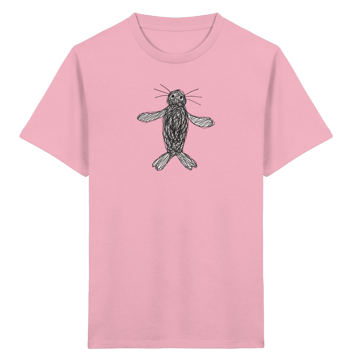 Robbe von oben gezeichnet - Kinder Bio T-Shirt