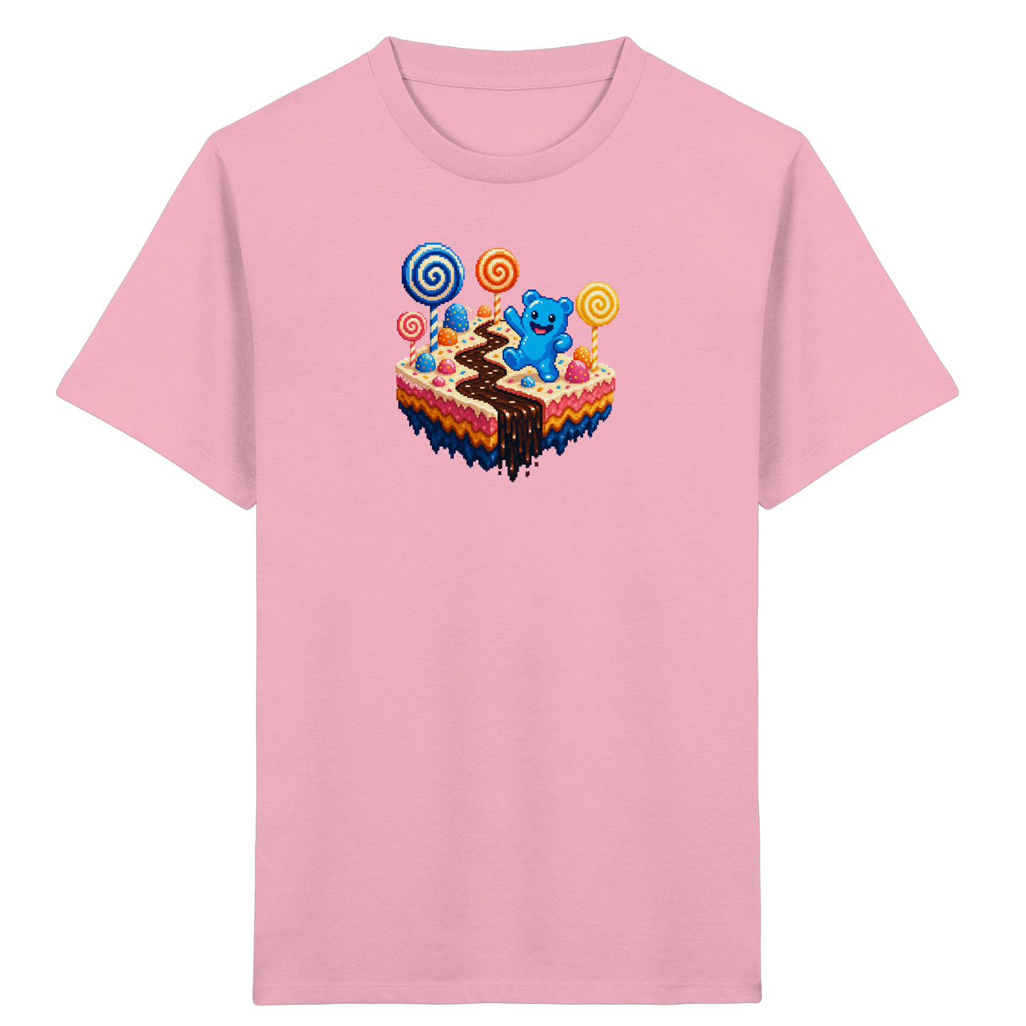 Pixel Gummibärchen auf süßer Insel - Kinder Bio T-Shirt