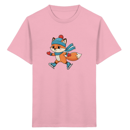 Fuchs auf Schlittschuhen – Kinder Bio-T-Shirt