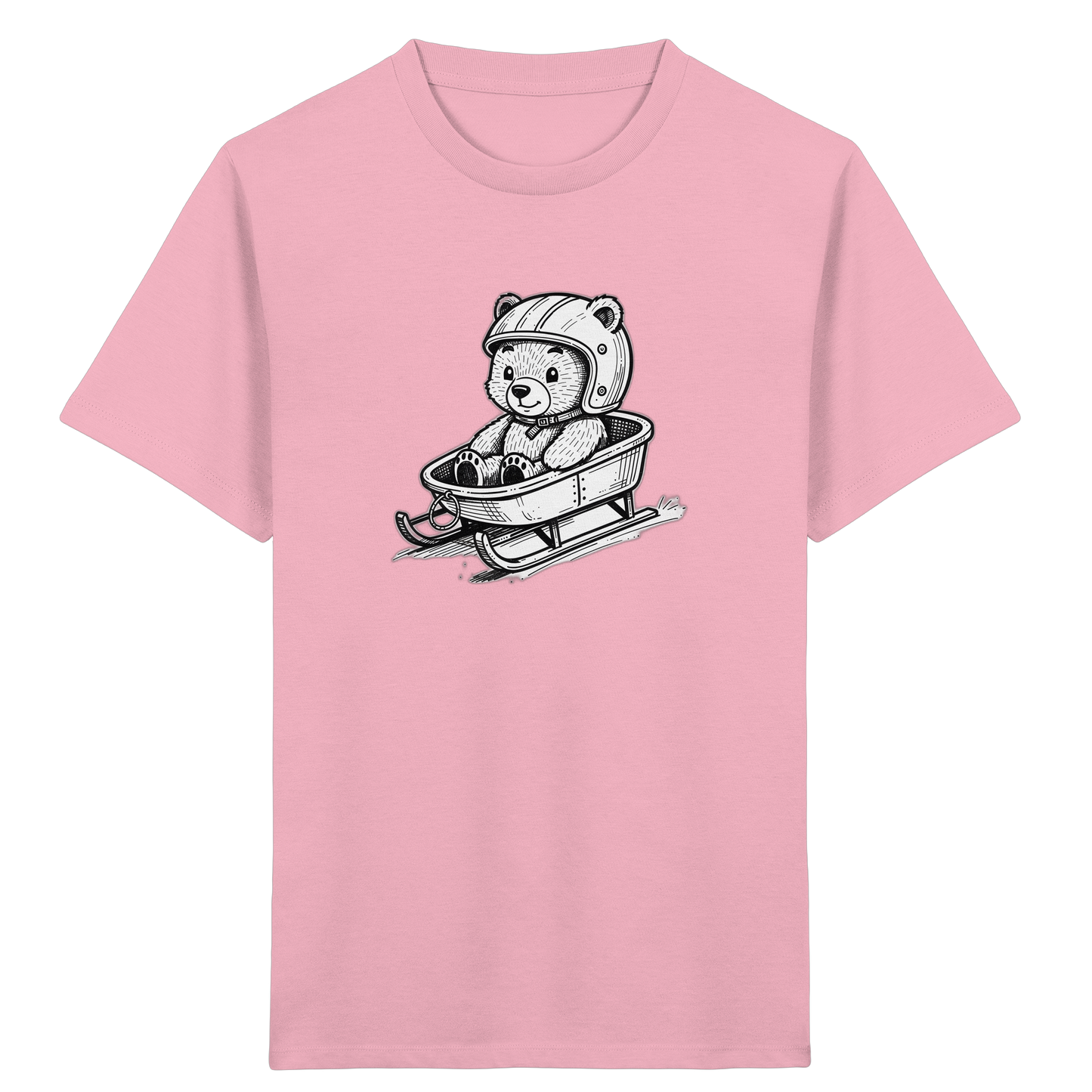 Teddybär im Schlitten: Abenteuerlust pur! - Kinder Bio T-Shirt
