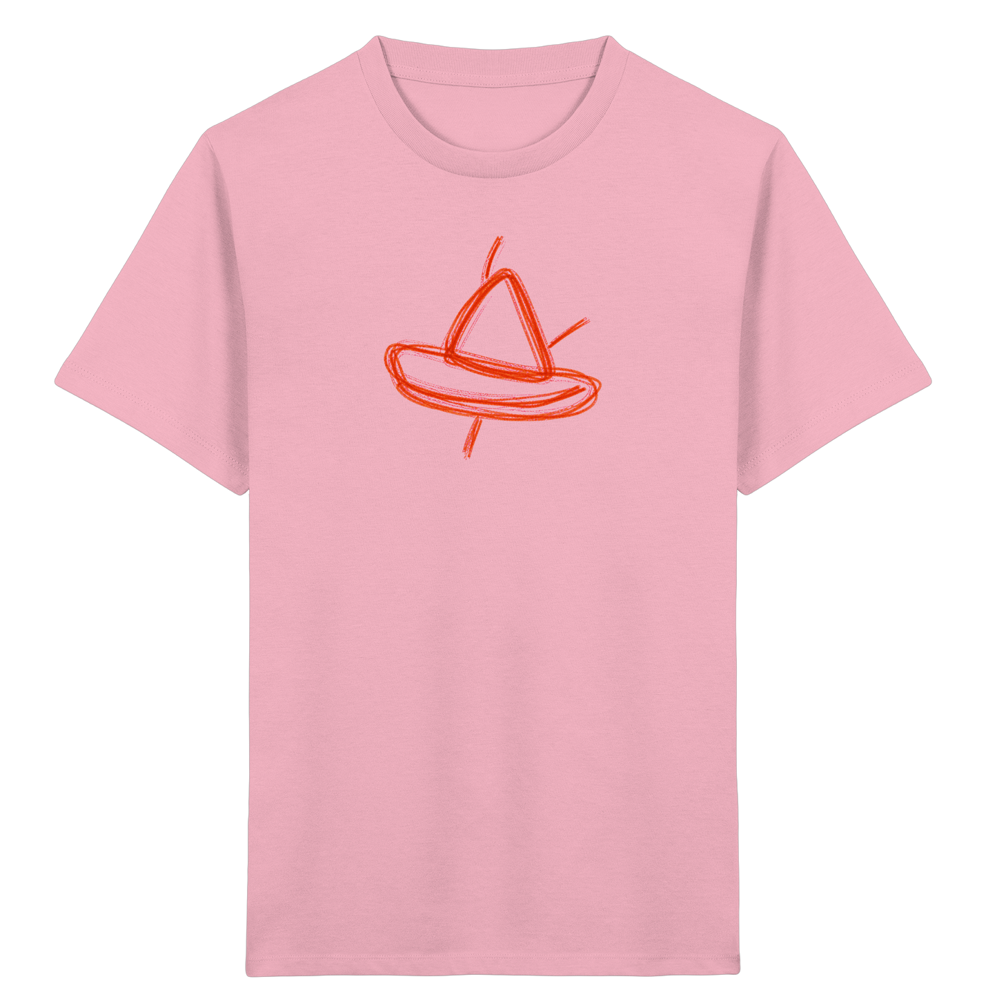 Orange Schleifenboot Kinderkritzel - Kinder Bio T-Shirt