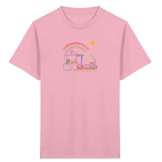 Buntes Kinder T-Shirt mit Zugmotiv - Kinder Bio T-Shirt