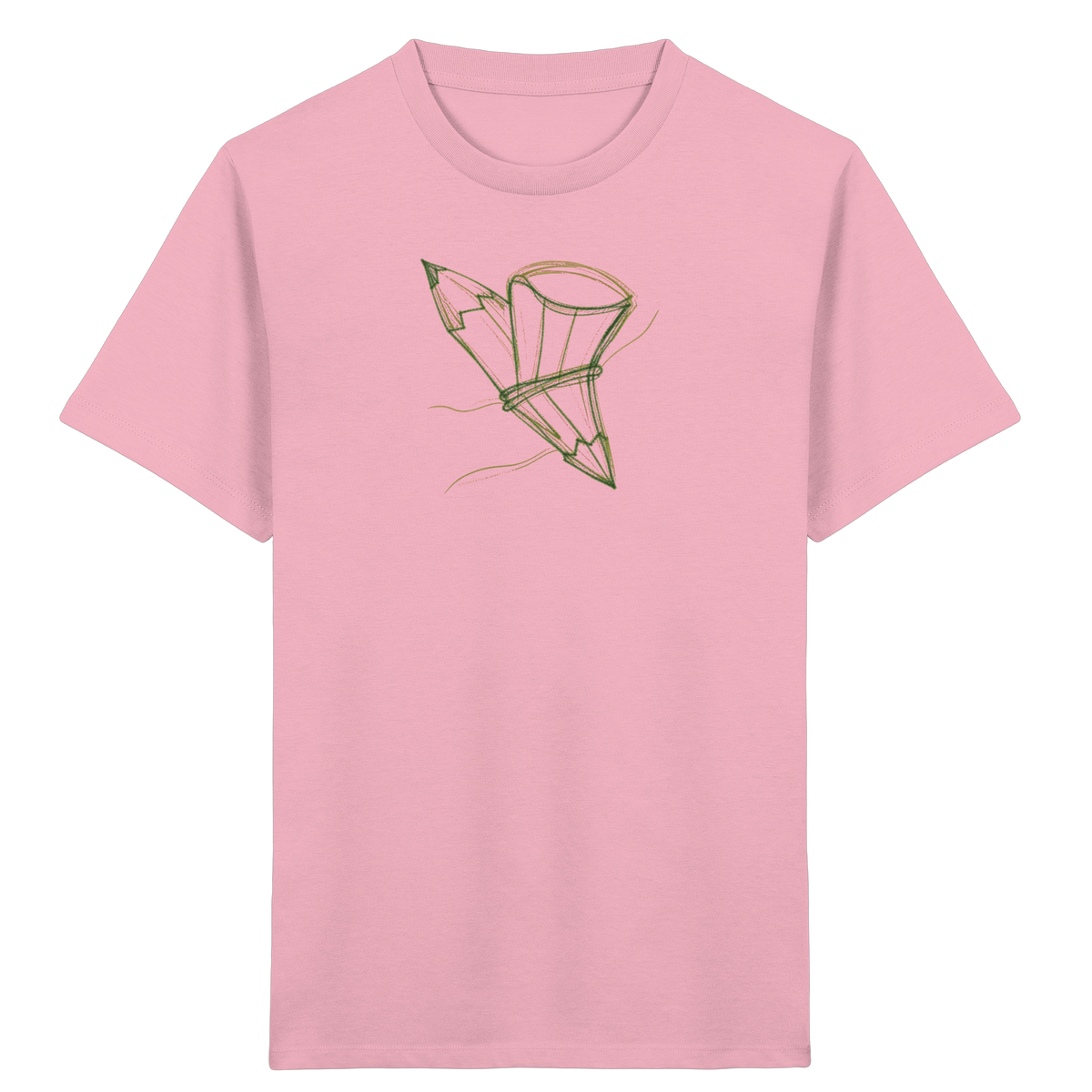 Waldgrüne Bleistift-Schultüte - Kinder Bio T-Shirt