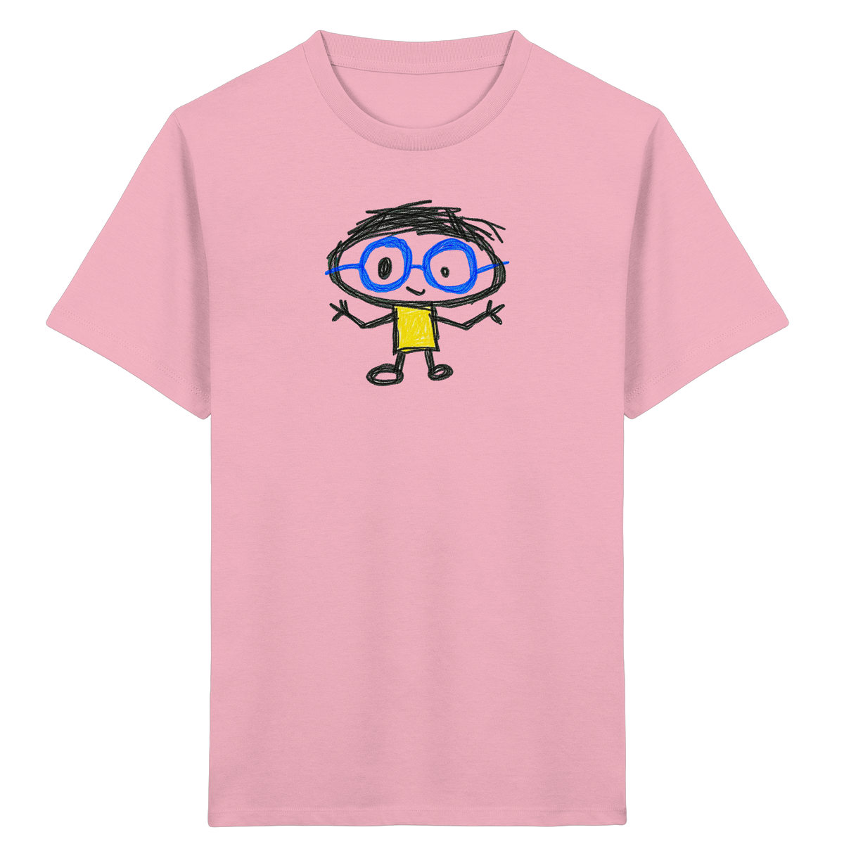 Kritzelkopf mit Riesenbrille - Kinder Bio T-Shirt