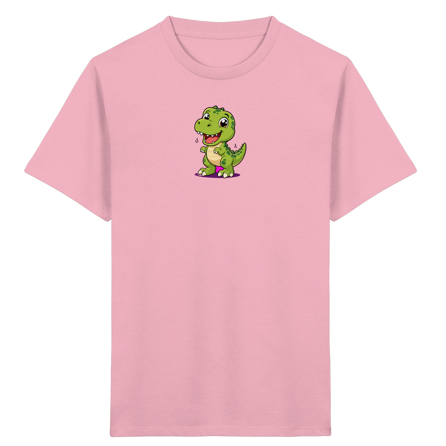 Fröhlicher Dino mit rosa Füßen Kinder T-Shirt - Kinder Bio T-Shirt