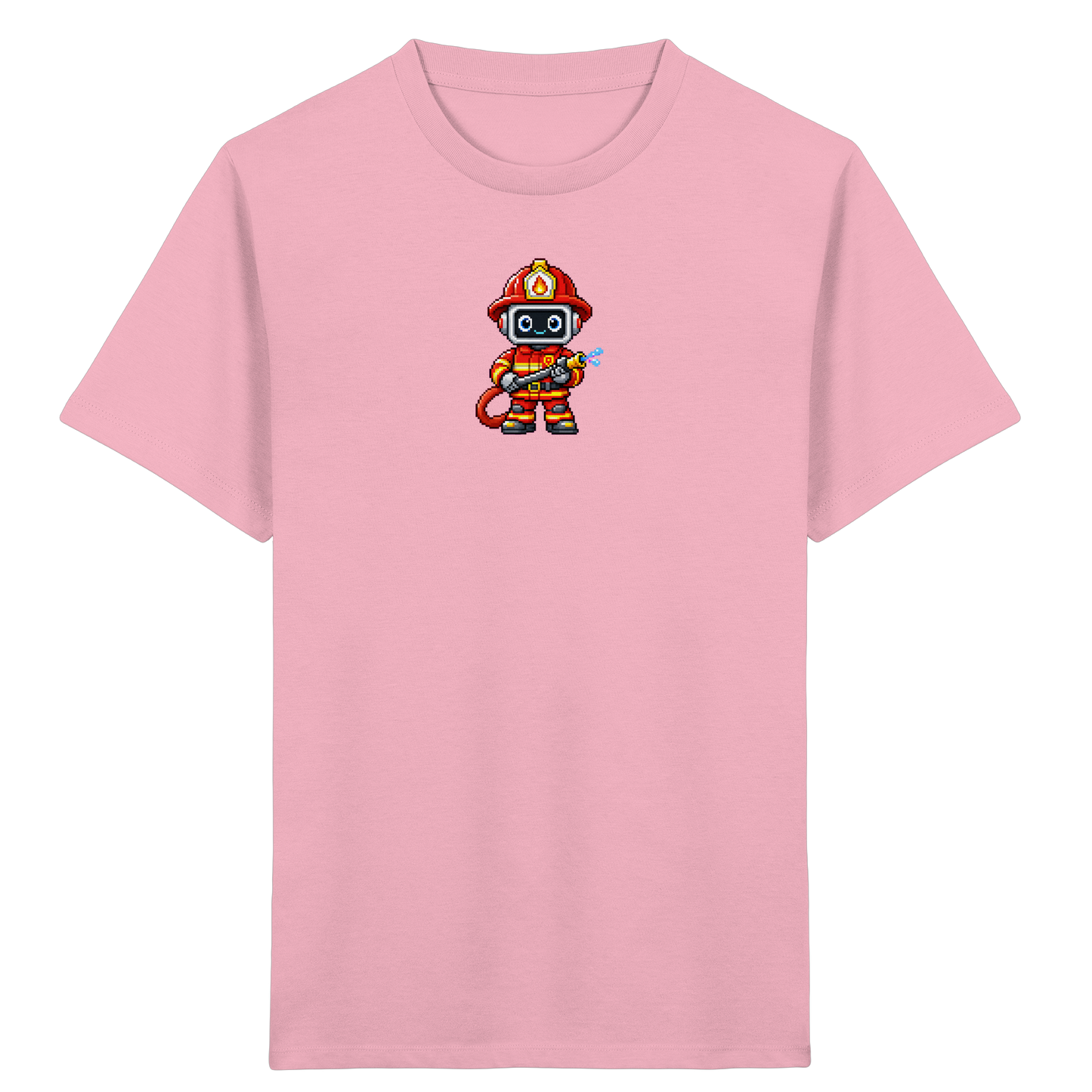 Pixel-Feuerwehrmann: Roboter-Action-T-Shirt - Kinder T-Shirt