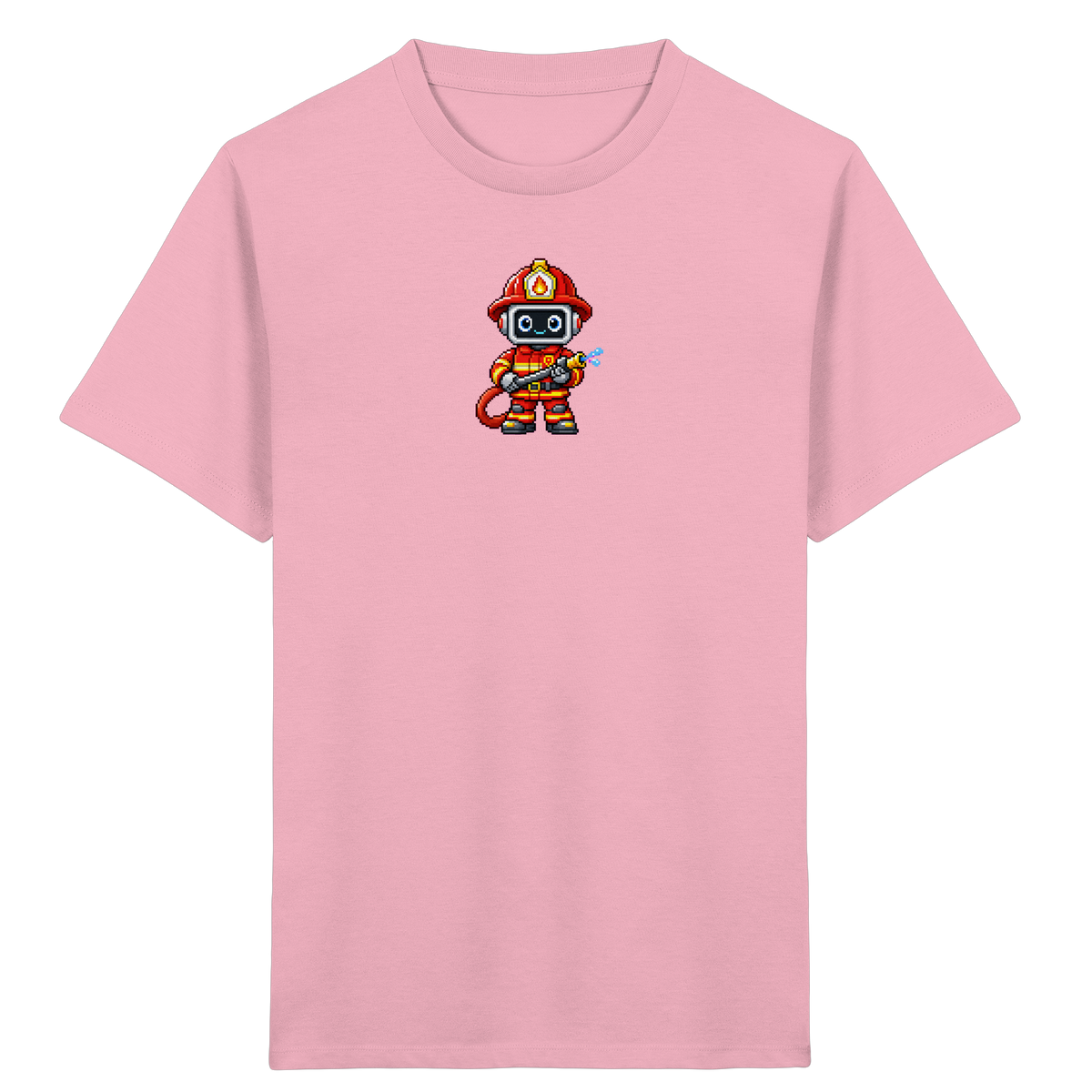 Pixel-Feuerwehrmann: Roboter-Action-T-Shirt - Kinder T-Shirt