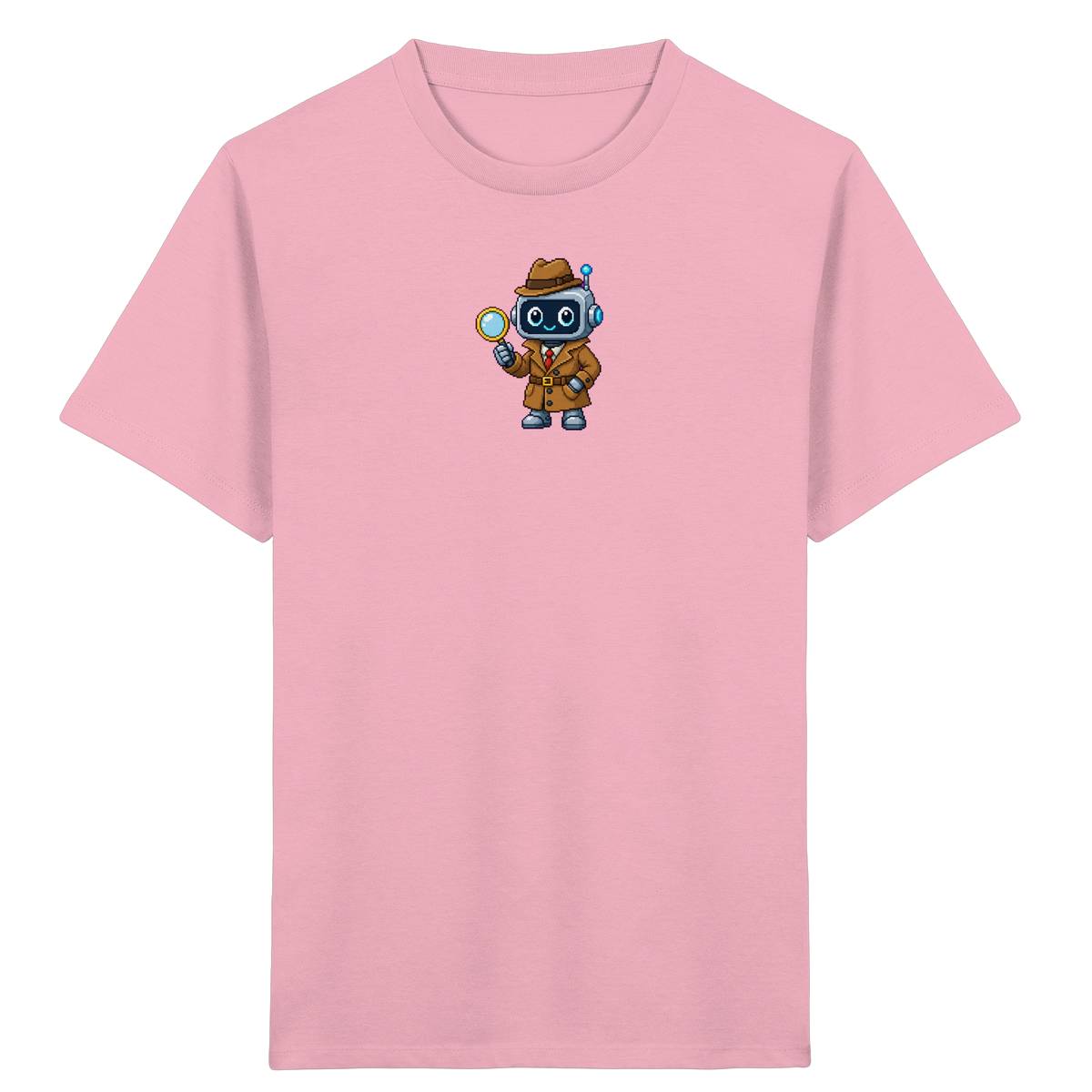Pixel Detektiv Roboter T-Shirt für Kinder - Kinder T-Shirt