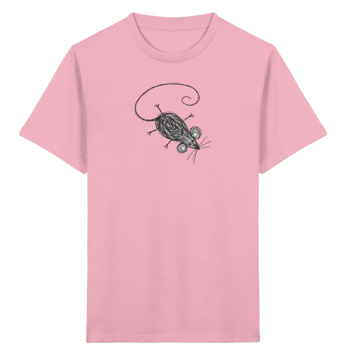 Maus von oben Kinderzeichnung - Kinder Bio T-Shirt