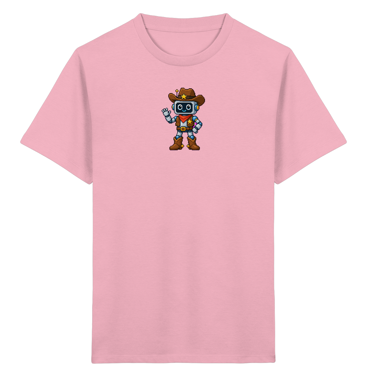 Pixel Roboter T-Shirt: Freundliches Lächeln - Kinder T-Shirt